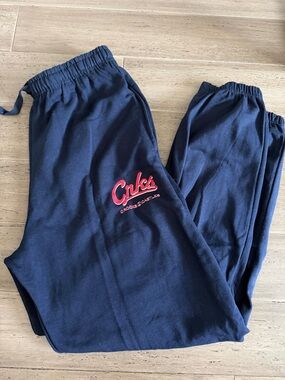 Crooks & Castles Kids Navy Sweatpants with Red Script Logo